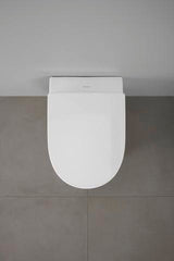 DURAVIT Univavo WC-Sitz D-Form tief 457 mm mit Absenkautomatik, abnehmbar, Edelstahl-Scharniere, Weiß