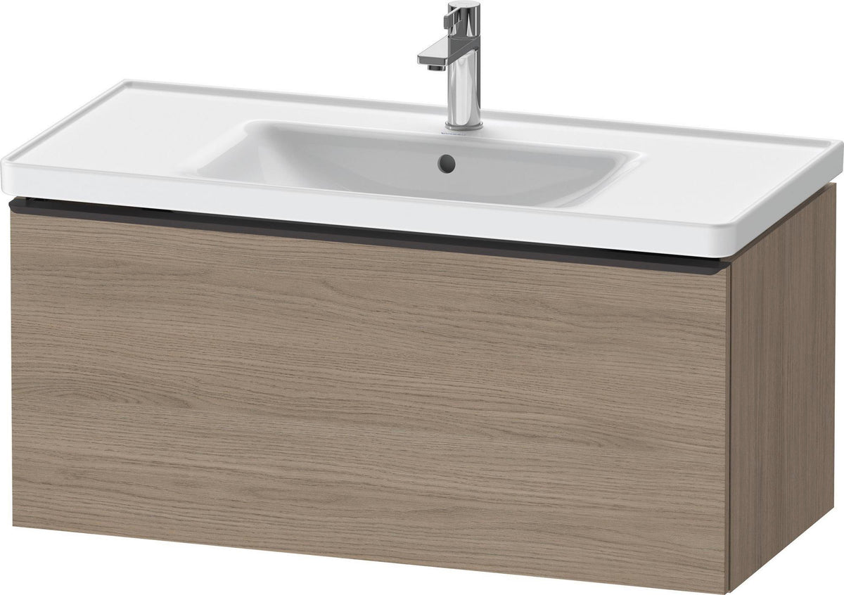 Duravit D-Neo Waschtischunterbau 984 mm Eiche Terra Matt mit 1 Auszug und Chromgriff