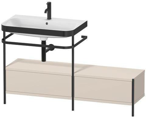 Duravit Waschtischset HAPPY D.2 PLUS 1400x490mm ein Hahnloch taupe supermatt