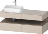 Duravit Qatego Konsolenwaschtischunterbau 1400 mm Weiß Matt mit Eiche Terra Nische und Tip-On Technik
