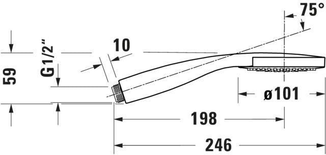 DURAVIT Handbrause schwarz matt Ø 101 mm mit Antikalksystem – 1 Strahlart, Kunststoff