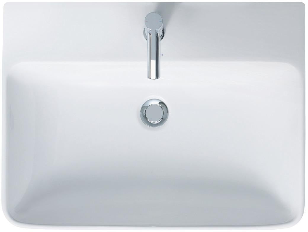 Duravit Waschtisch ME by Starck 650 mm Weiß Seidenmatt mit Überlauf und Hahnlochbank