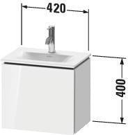 Duravit L-Cube Waschtischunterbau 440 mm, 1 Tür links, weiß matt – Wandhängend
