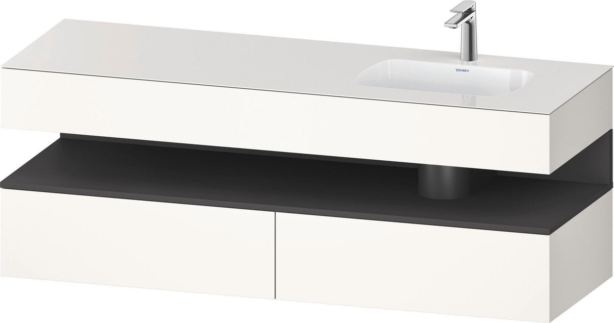 DURAVIT Qatego Einbauwaschtisch mit Konsolenwaschtischunterbau 1600 mm Weiß Matt