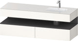 DURAVIT Qatego Einbauwaschtisch mit Konsolenwaschtischunterbau 1600 mm Weiß Matt