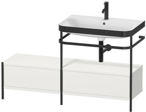 Duravit Waschtischset Happy D.2 Plus 1400x490mm ein Hahnloch taupe supermatt – Design-Waschplatz