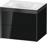 Duravit XViu Waschtischunterbau 600 mm, 2 Schubkästen, schwarz matt, wandhängend