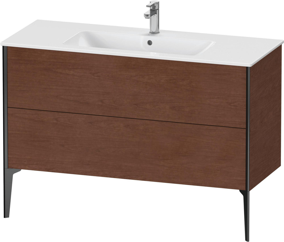DURAVIT XViu Waschtischunterbau bodenstehend 1210 mm, 2 Auszüge, champagner matt/weiß matt