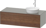 DURAVIT White Tulip Waschtischunterbau 1300 mm wandhängend, 2 Schubkästen, Becken rechts, Nordic Weiß seidenmatt
