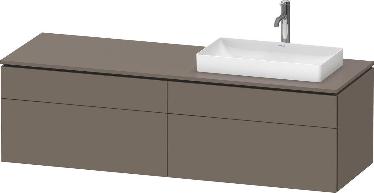 Duravit L-Cube Waschtischunterbau 1620 mm taupe supermatt mit Tip-On Technik und Soft-Close