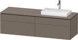 Duravit L-Cube Waschtischunterbau 1620 mm taupe supermatt mit Tip-On Technik und Soft-Close