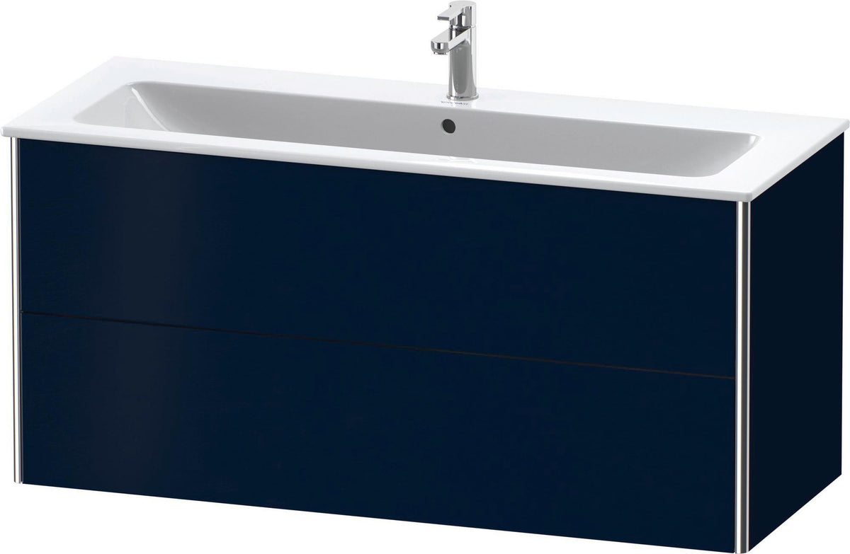 Duravit XSquare Waschtischunterbau 1210 mm Nachtblau Seidenmatt mit 2 Schubkästen und Tip-On-Technik