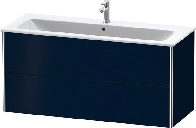 Duravit XSquare Waschtischunterbau 1210 mm Nachtblau Seidenmatt mit 2 Schubkästen und Tip-On-Technik
