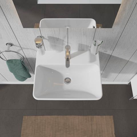 DURAVIT Waschtisch ME by Starck 550 mm Weiß Seidenmatt mit Überlauf und Hahnloch