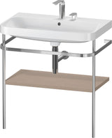 DURAVIT Happy D.2 c-shaped Waschtisch-Set 775 mm mit Metallkonsole, taupe seidenmatt