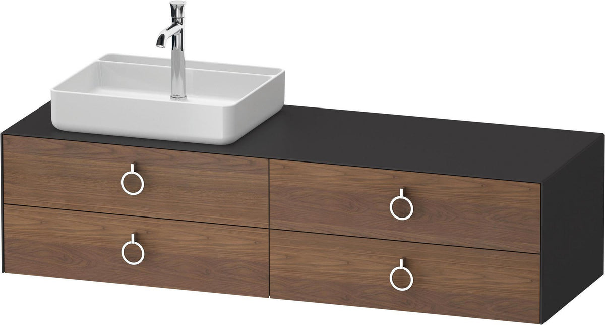 DURAVIT White Tulip Konsolenwaschtischunterbau 1600 mm, 4 Schubkästen, Weiß Seidenmatt, Philippe Starck