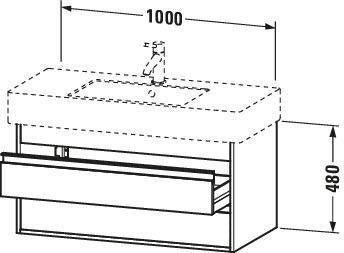 DURAVIT Ketho Waschtischunterbau 1000 mm wandhängend, 2 Schubkästen, weiß matt, für Vero 032910