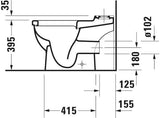 DURAVIT Stand-WC Starck 3 Tiefspüler 655 mm weiß, für Aufsatz-Spülkasten