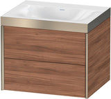 Duravit XViu Waschtischunterbauset c-bonded, 2 Schubkästen, champagner matt/nussbaum dunkel, 600 mm