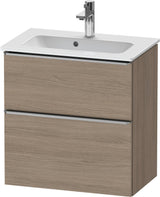 DURAVIT D-Neo Waschtischunterbau 610 mm Eiche Terra Matt – Wandhängend mit Soft-Close