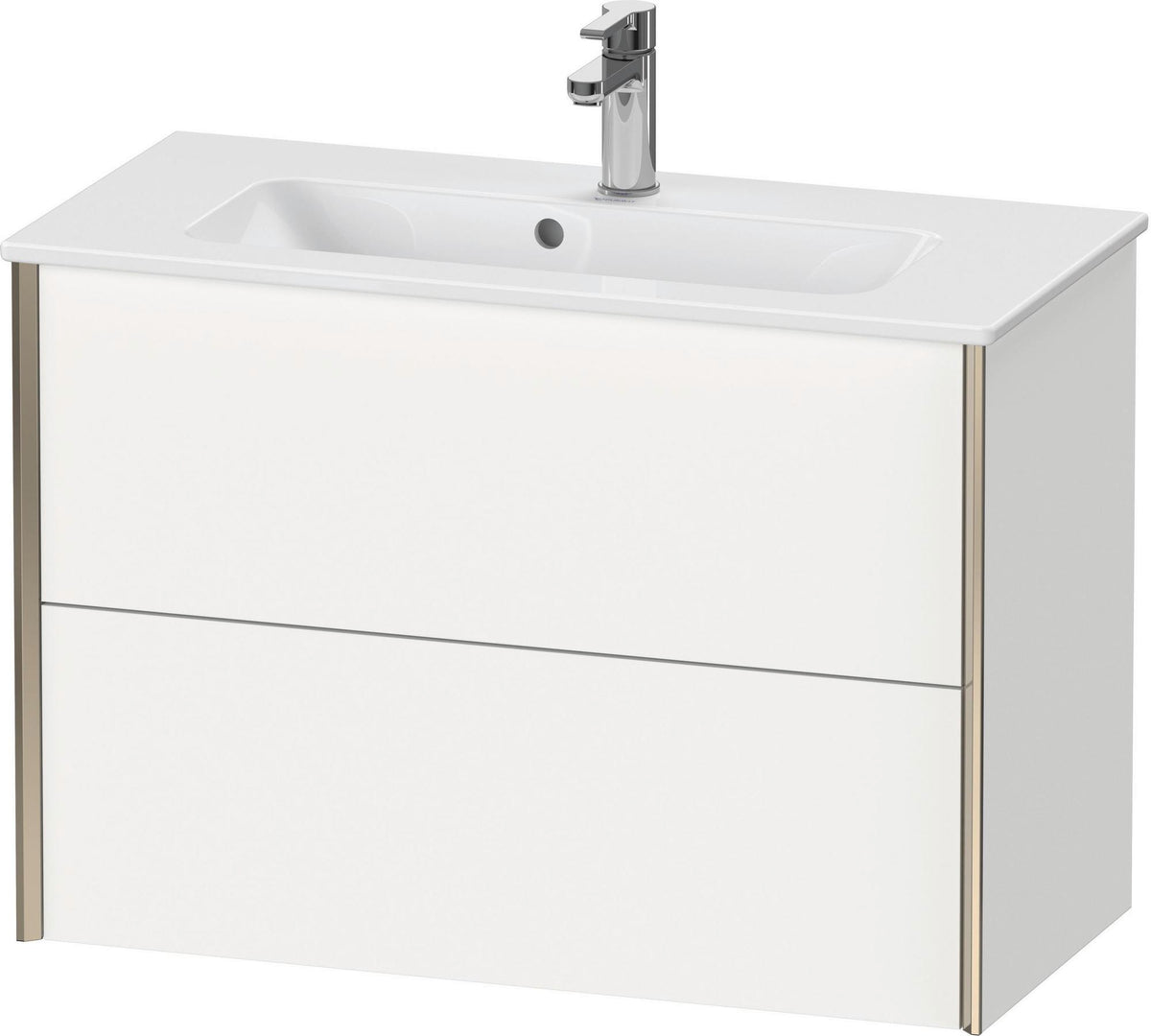 DURAVIT XViu Waschtischunterbau wandhängend 810 mm, 2 Schubladen, champagner matt/weiß matt