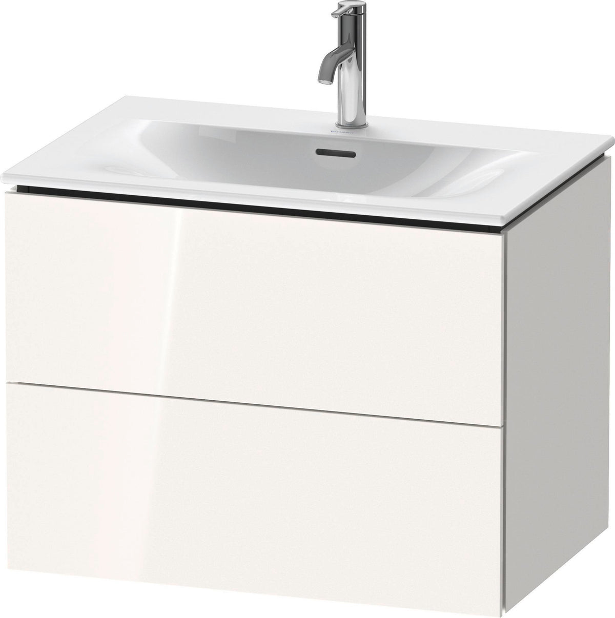 DURAVIT L-Cube Waschtischunterbau wandhängend 720 mm weiß matt mit 2 Schubkästen und Tip-On-Technik
