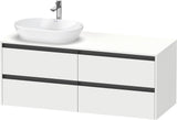 Duravit Ketho.2 Waschtischunterbau 1400 mm betongrau matt mit 4 Schubkästen
