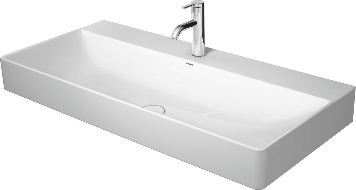 DURAVIT DuraSquare Waschtisch 1000 mm, 1 Hahnloch mittig, ohne Überlauf, weiß