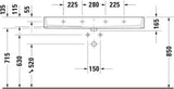 DURAVIT Waschtisch Vero Air 1200 mm mit Hahnlochbank, weiß, 1 Hahnloch mittig
