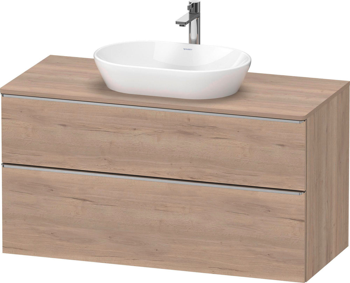 DURAVIT D-Neo Konsolenwaschtischunterbau 1200 mm Eiche Schwarz Matt mit Bronze Griff