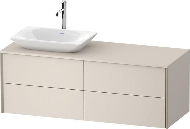 Duravit XVIU Waschtischunterbau 1400 mm Champagner Matt mit Konsolenplatte und 4 Schubkästen