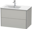 Duravit XSquare Waschtischunterbau 810 mm betongrau matt mit 2 Schubkästen und Tip-On-Technik