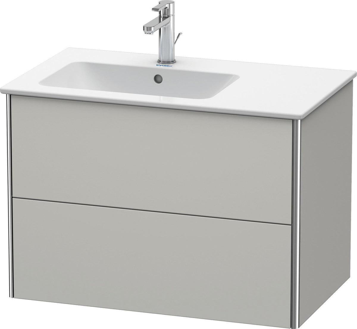 Duravit XSquare Waschtischunterbau 810 mm betongrau matt mit 2 Schubkästen und Tip-On-Technik