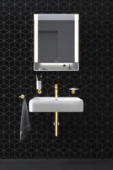 DURAVIT Starck T Zahnputzbecher, Chrom, Akzentfarbe Weiß Matt, 65x98x173 mm, Glas, Messing