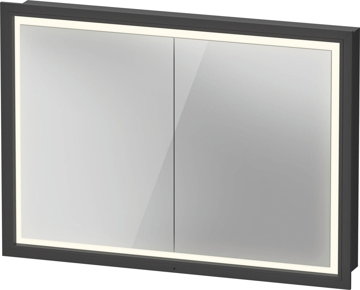 DURAVIT L-Cube Spiegelschrank 800 mm, LED-Beleuchtung, Weiß, Soft-Close, 2 Türen