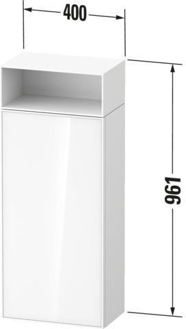 Duravit Zencha Halbhochschrank 961x400x240mm Eiche Anthrazit Matt mit Tip-on Technik