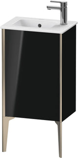 Duravit XViu Waschtischunterbau bodenstehend 594 mm, 1 Tür rechts, champagner matt/schwarz hochglanz