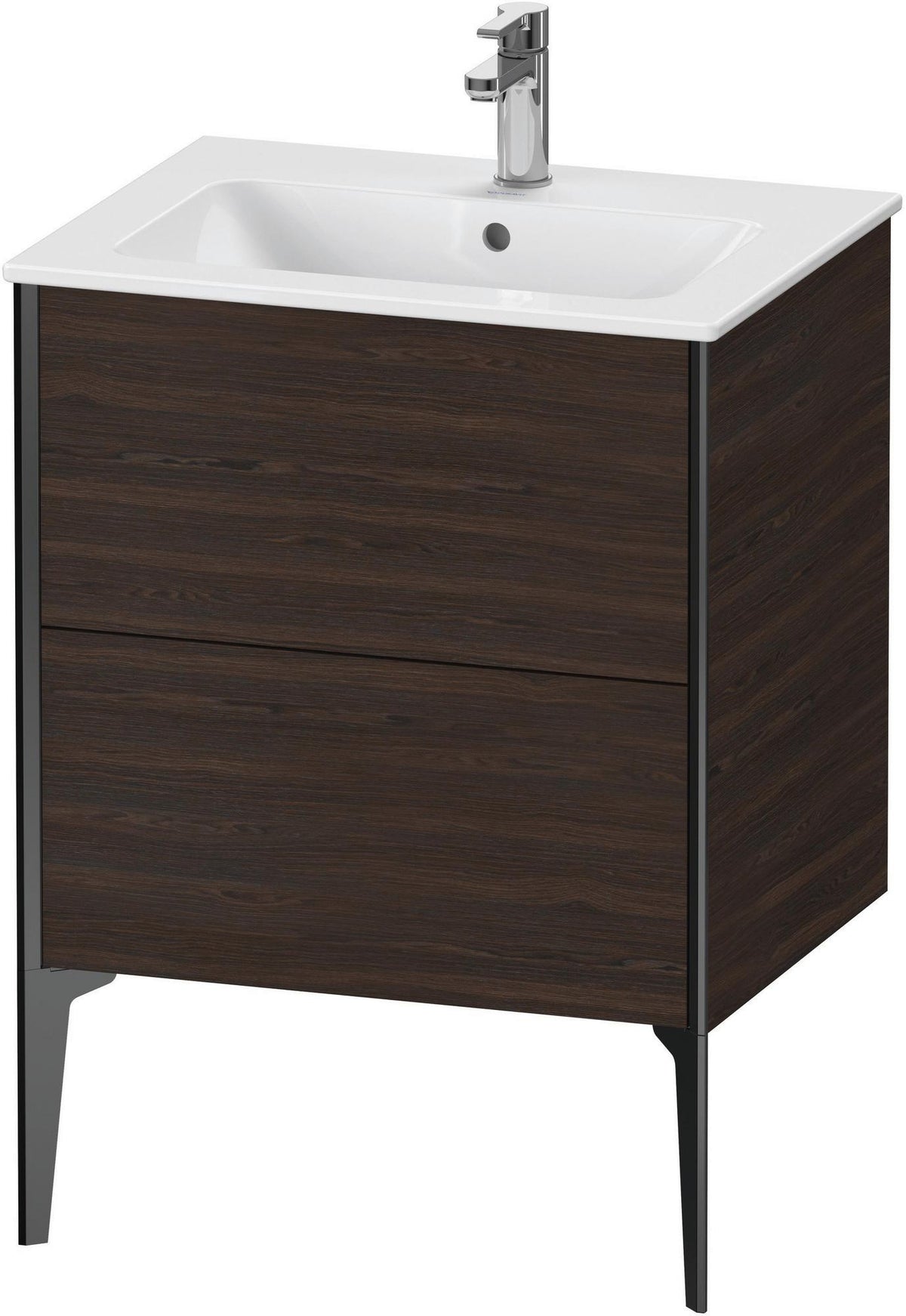 DURAVIT XViu Waschtischunterbau bodenstehend 610 mm, 2 Auszüge, weiß matt – Tip-On & Soft-Close
