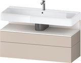 Duravit Qatego Waschtischunterbau 1190 mm – Weiß Matt mit Eiche Schwarz Nische, 1 Auszug, LED