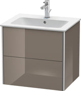 DURAVIT XSquare Waschtischunterbau 610 mm Flannel Grey Hochglanz mit 2 Schubkästen