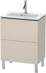 Duravit L-Cube Waschtischunterbau 620 mm, 2 Auszüge, bodenstehend, Weiß Matt – mit Tip-On
