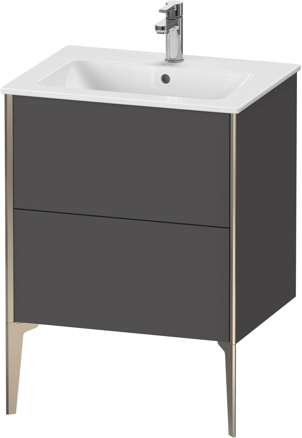 DURAVIT XViu Waschtischunterbau bodenstehend 610 mm, 2 Auszüge, weiß matt – Tip-On & Soft-Close