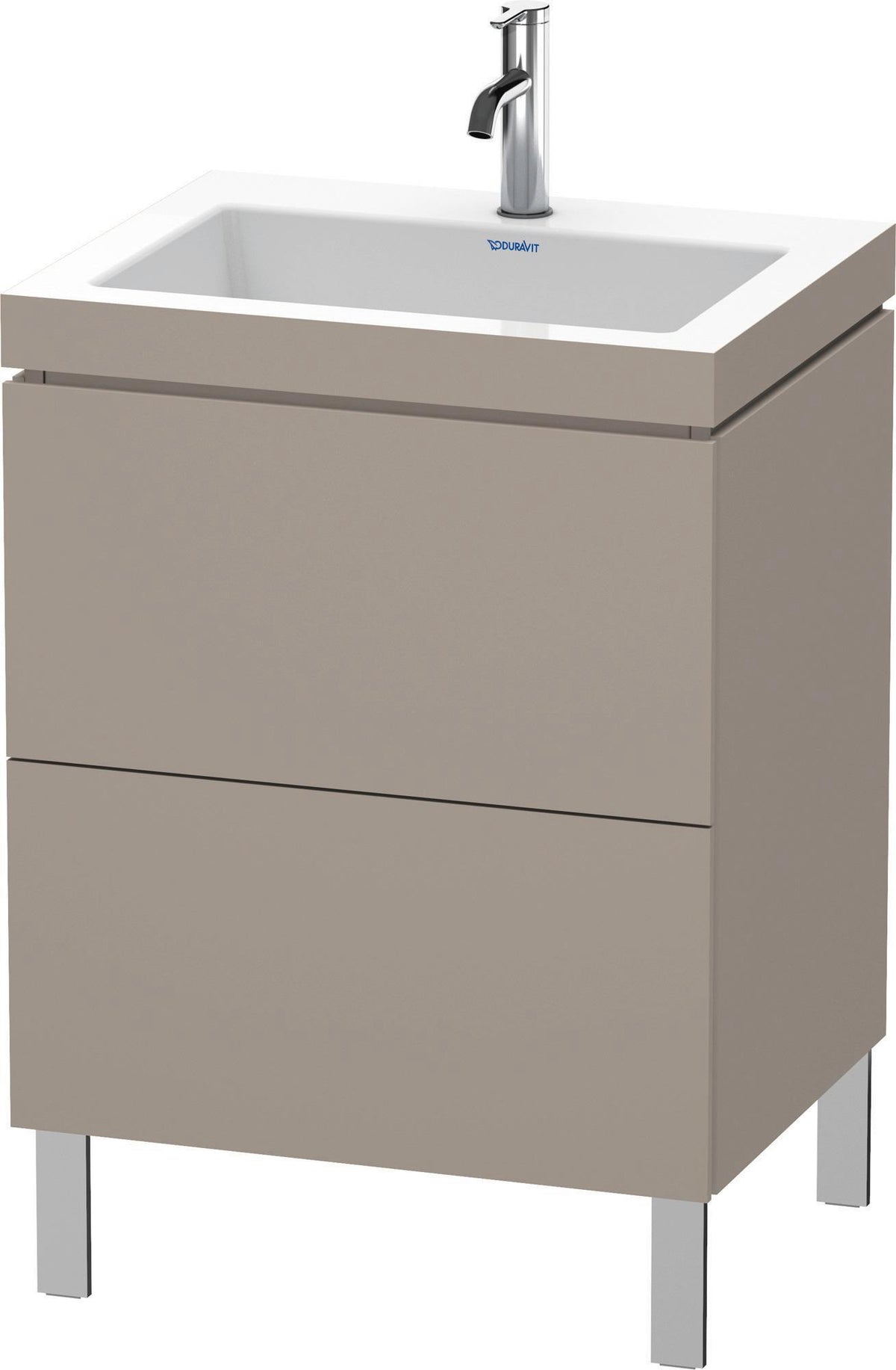 Duravit L-Cube Waschtischset 698 mm mit Vero Air Becken, 2 Auszüge, Basalt Matt