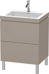 Duravit L-Cube Waschtischset 698 mm mit Vero Air Becken, 2 Auszüge, Basalt Matt