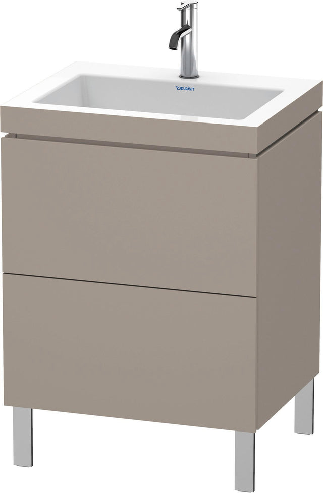 Duravit L-Cube Waschtischset 698 mm mit Vero Air Becken, 2 Auszüge, Basalt Matt