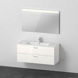 DURAVIT XBase Möbel-Set 1230 mm mit Waschtisch, Unterbau, 2 Schubladen & Spiegel – Weiß Glänzend