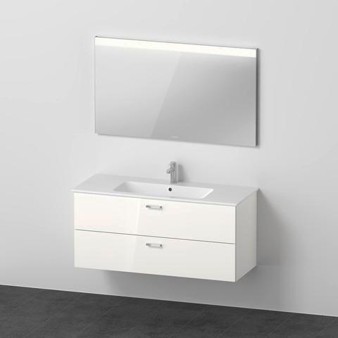 DURAVIT XBase Möbel-Set 1230 mm mit Waschtisch, Unterbau, 2 Schubladen & Spiegel – Weiß Glänzend