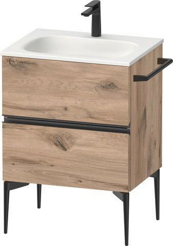 Duravit Sivida Waschtischunterbau 610 mm, bodenstehend, 2 Schubkästen, Weiß Hochglanz