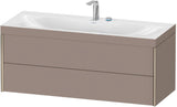 Duravit XViu Waschtischunterbauset c-bonded, 1200 mm, 2 Schubkästen, champagner matt/basalt matt