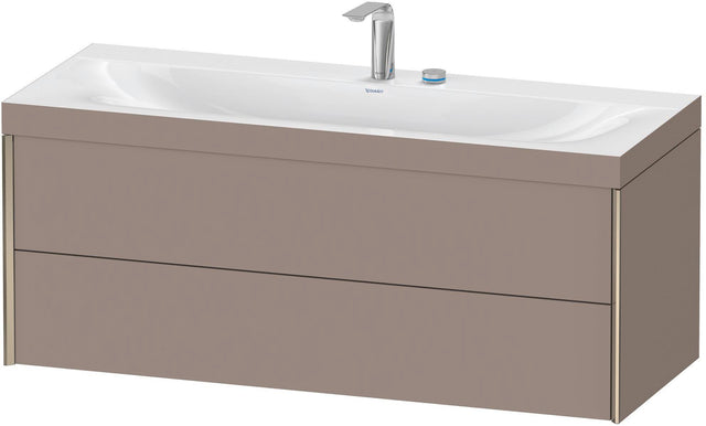 Duravit XViu Waschtischunterbauset c-bonded, 1200 mm, 2 Schubkästen, champagner matt/basalt matt